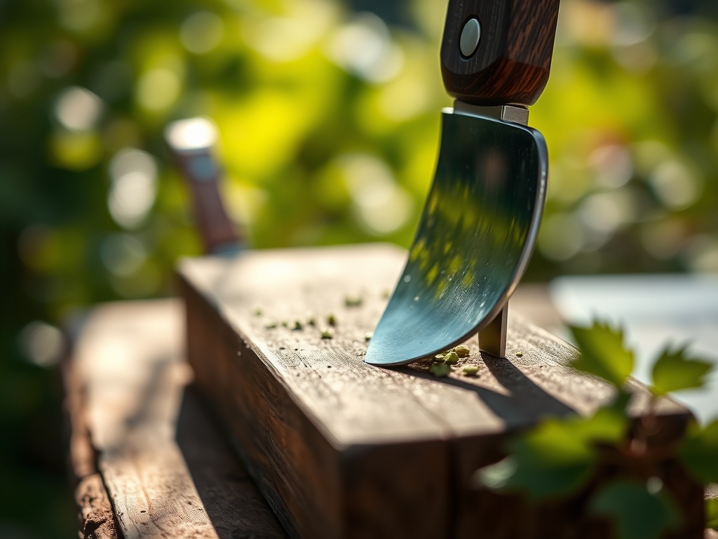 Using a sharpening stone for garden knives